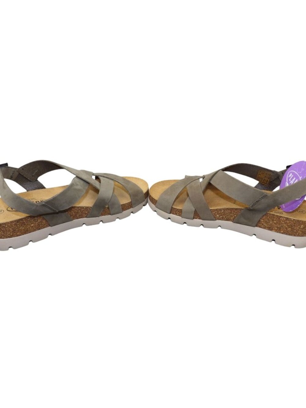 Plakton Women’s Memory Cushion Sandals Size 6 EU 37 Olive Green Ankle - Picture 2 of 9